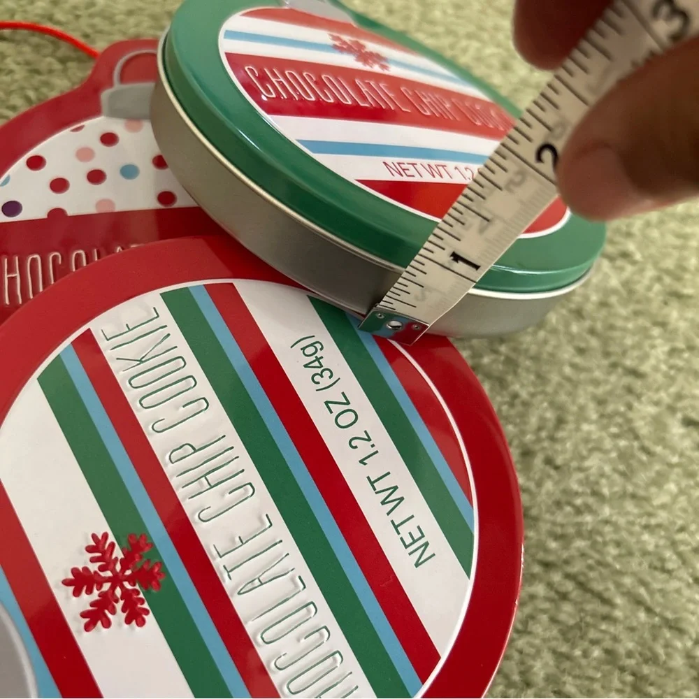 Lot of 3 empty Chocolate Cookie Ornament Tin box for Christmas
